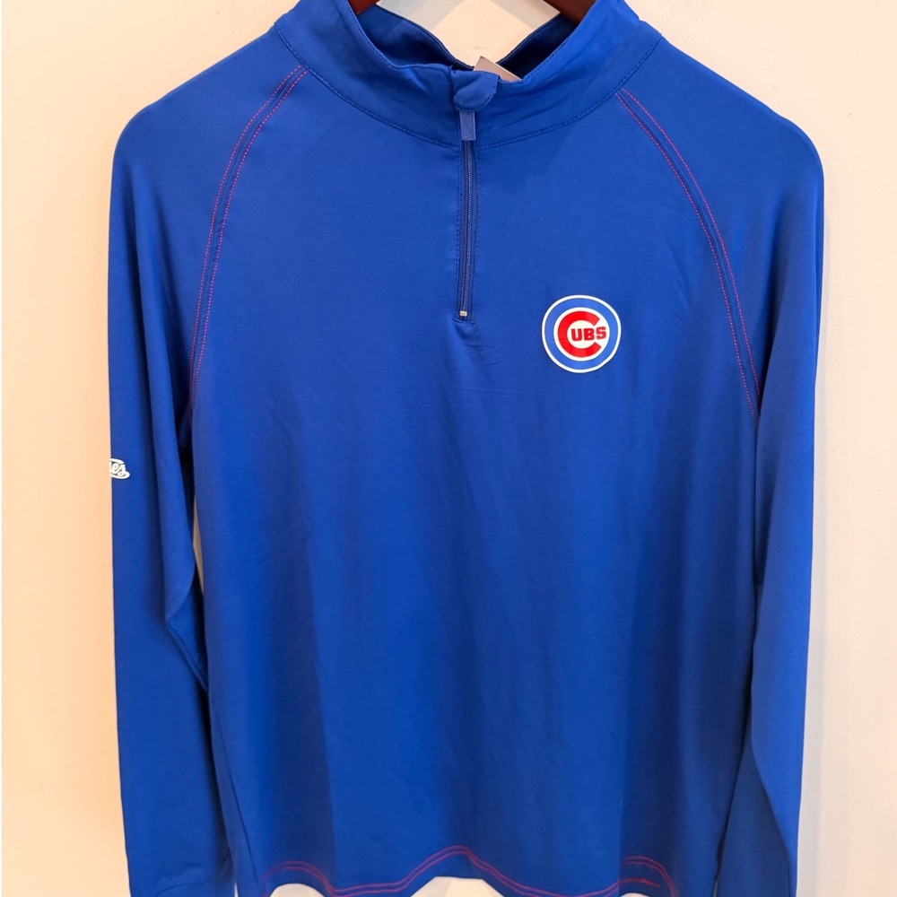 Stitches MLB Chicago Cubs Youth XL Royal Blue Quarter Zip Pullover 94825Y